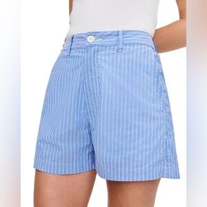 DL1961 Taylor Ultra High Rise Shorts in Blue/White Stripe, Size 26